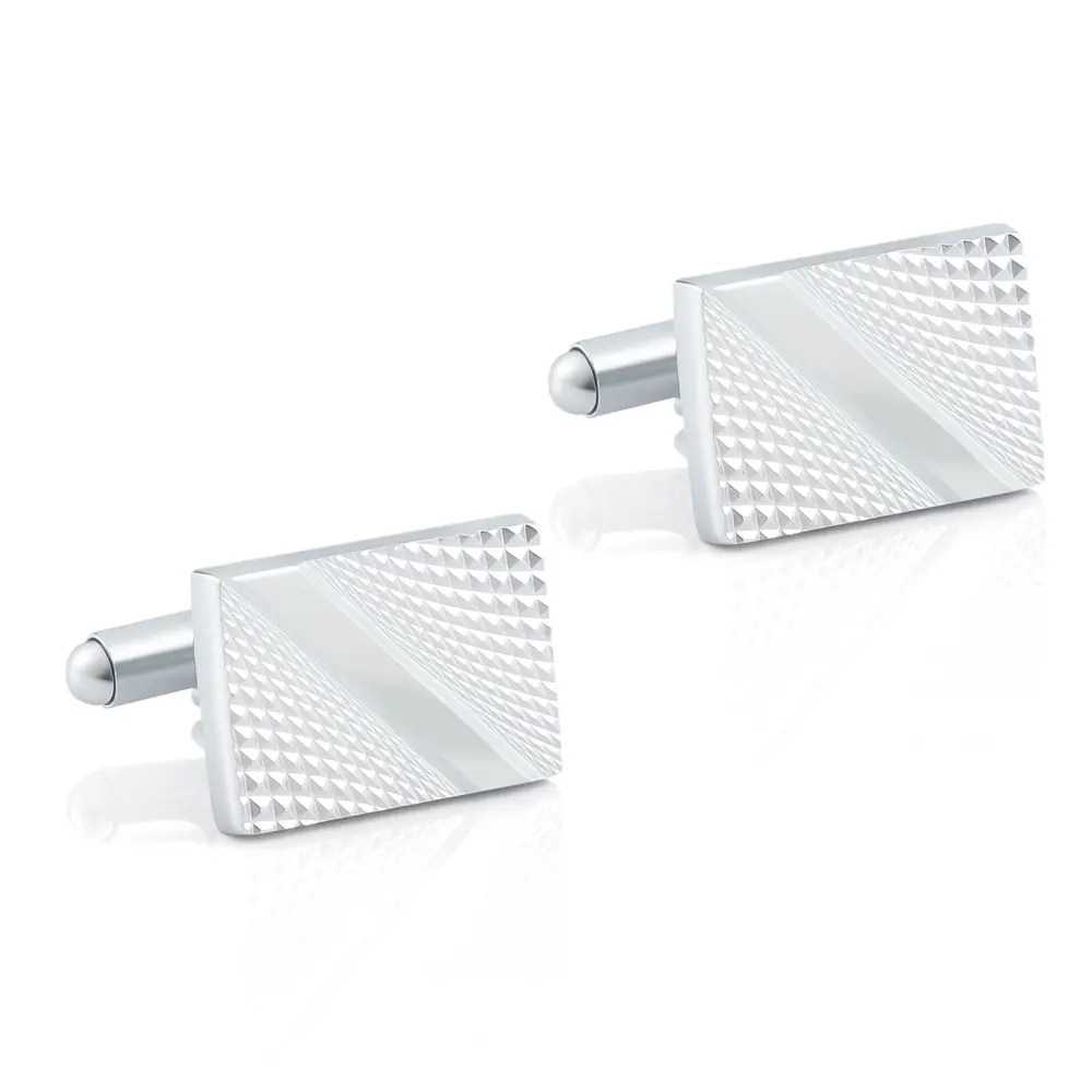 Cheap Factory  Wholesale Abstract Geometric Unique Metal Silver Plated Cufflinks for Men Shirt CL-L035