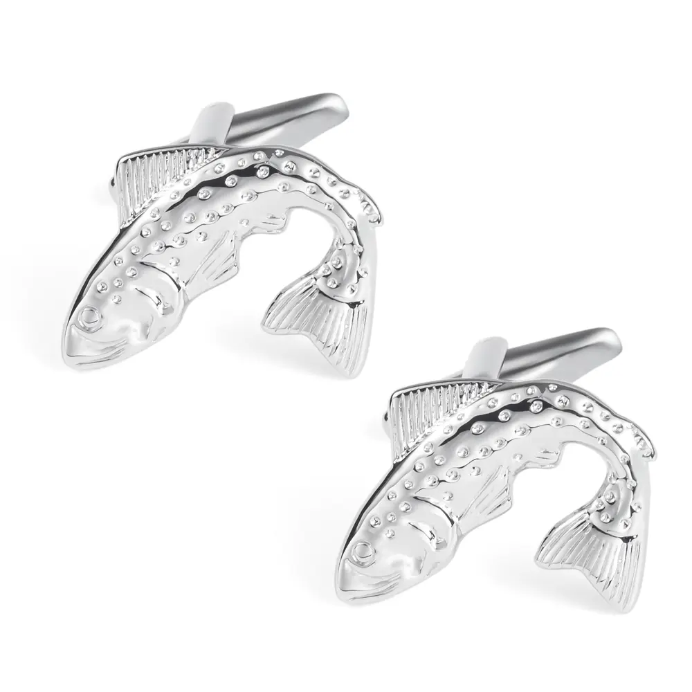 Wholesale Supplier Vintage Personalized Custom Animal Antique Silver Fish Cuff Links CL0031