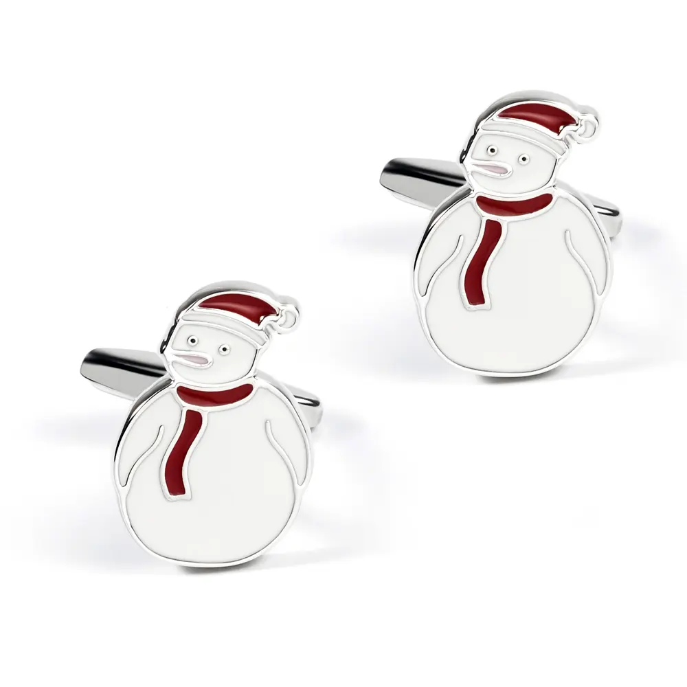 Factory High Quality Merry Christmas Enamel Snowman Cufflinks for Men Gifts CC0191