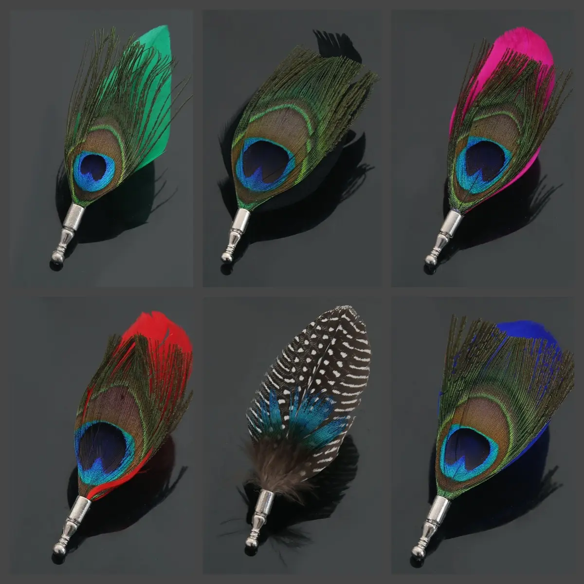 Factory Low MOQ Men's Fashion Elegant  Peacock Feather Brooch Personalized Accessories BC-1026