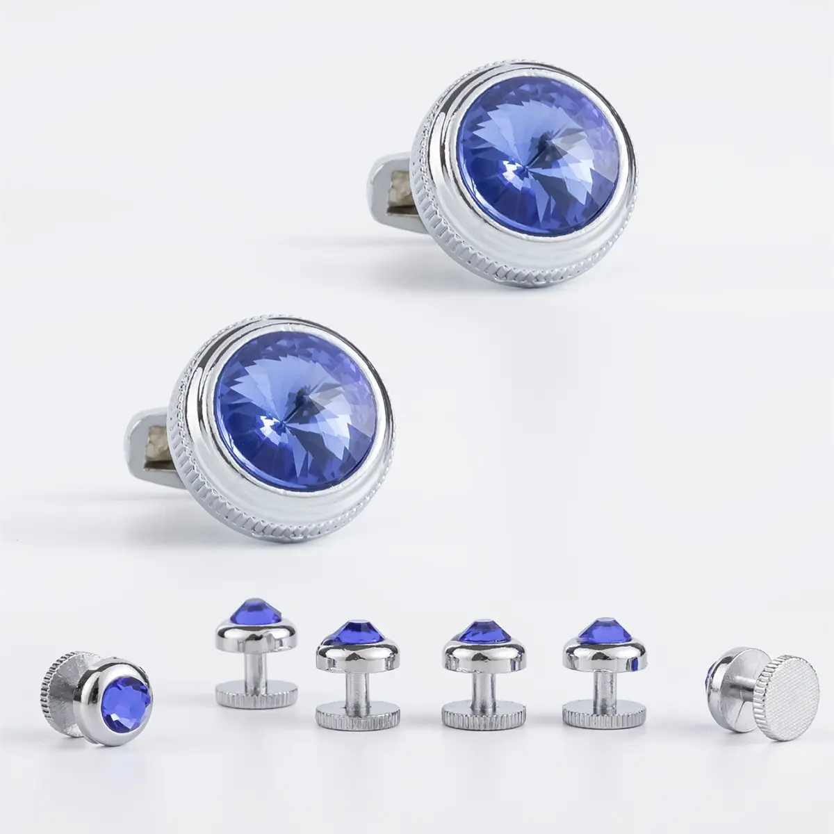 JINJIE Low Price Silver Blue Accessories Cuffli...