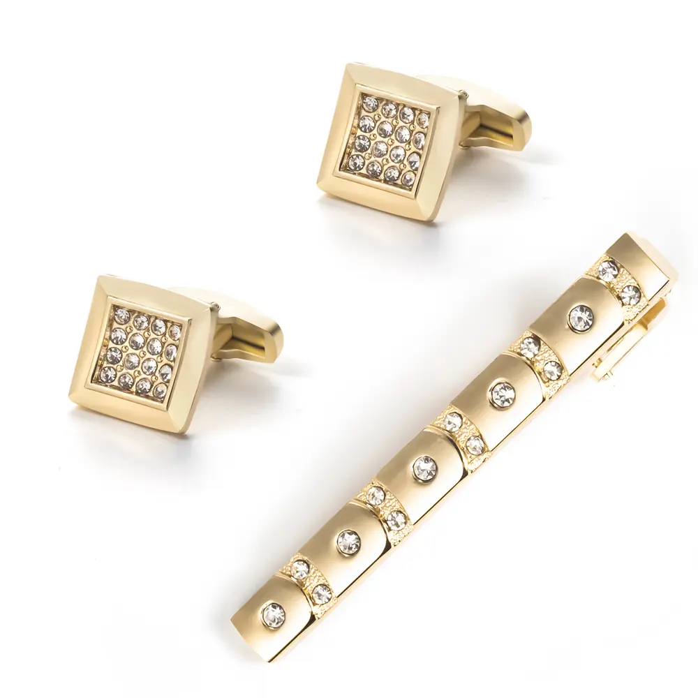 Business Elegant Men's Shirt Accessories Gold S...