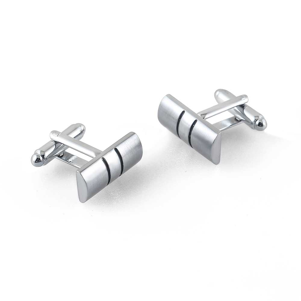 Fashion Accessories Low Price Rectangular Hihj Polished Silver Metal Square Cufflinks CC0331