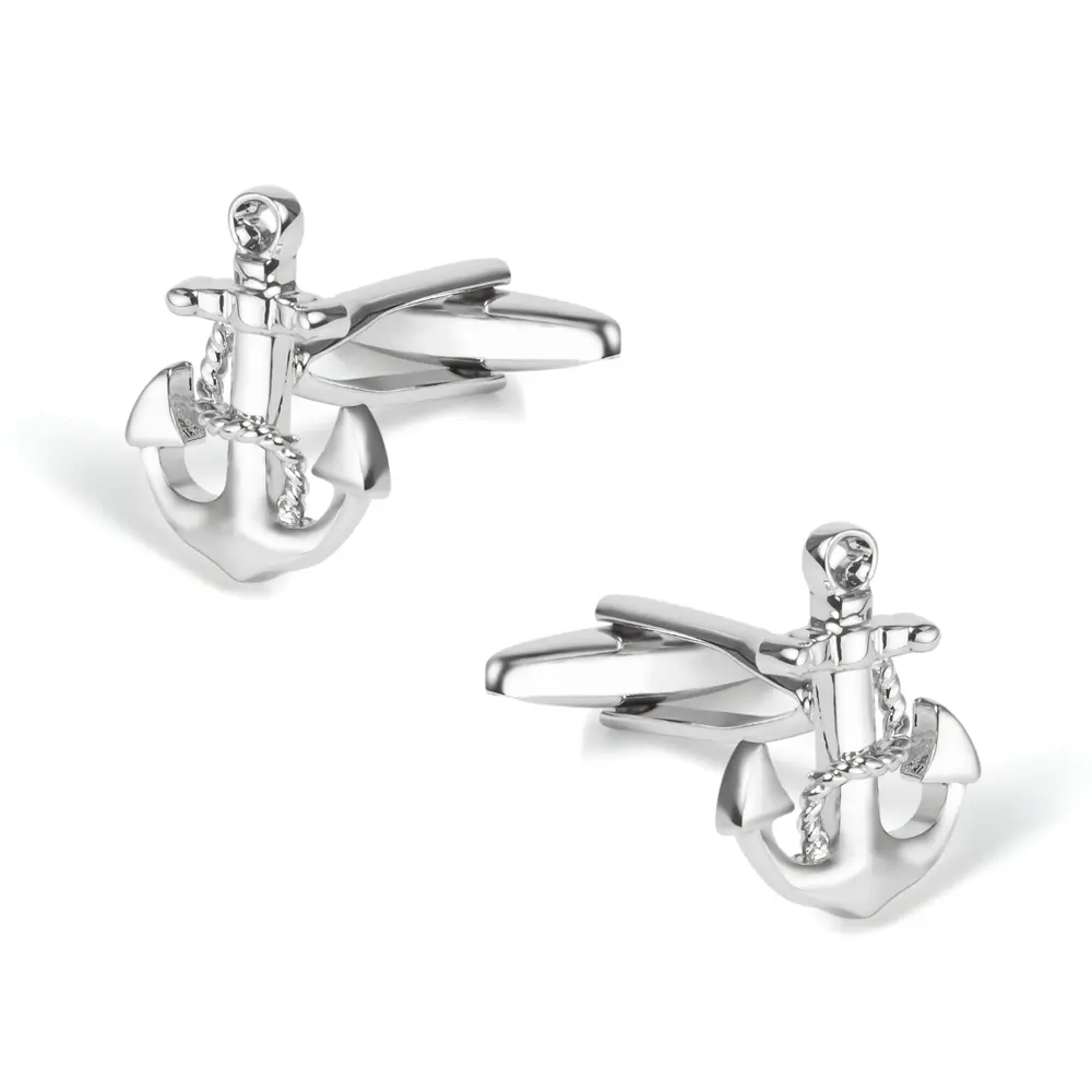 JINJIE High Quality Brass Gold Plated Fashion Boat Anchor Cufflinks for Mens Shirt Accessories CL0024-S