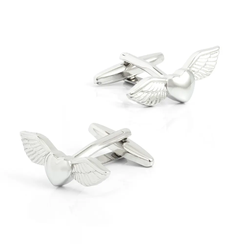Manufacturer Shirt Cufflinks 3D Angel Wings Hea...