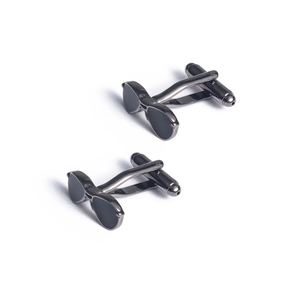 Stylish New Design Gunmetal Plating French Men's Sunglasses Cufflinks Shirt Accessories for Party CC0121-G