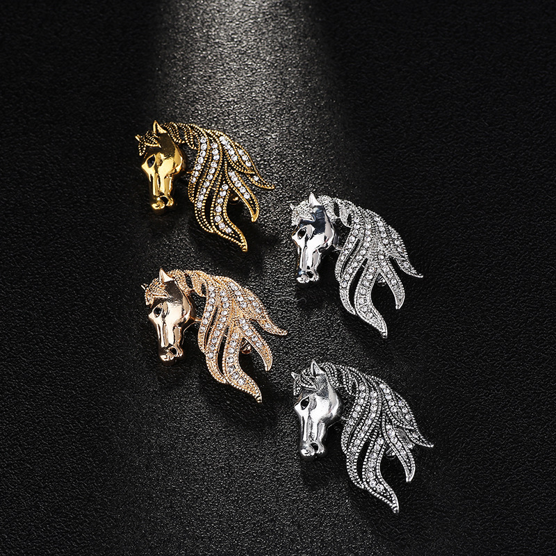 Bulk Wholesale Horse Brooch Men's Corsage Personalized Animal Series Pins BC-1043
