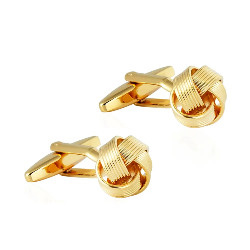Stylish Knot Cufflinks Golden Color Metal Knot Cufflinks Men Wedding Gifts