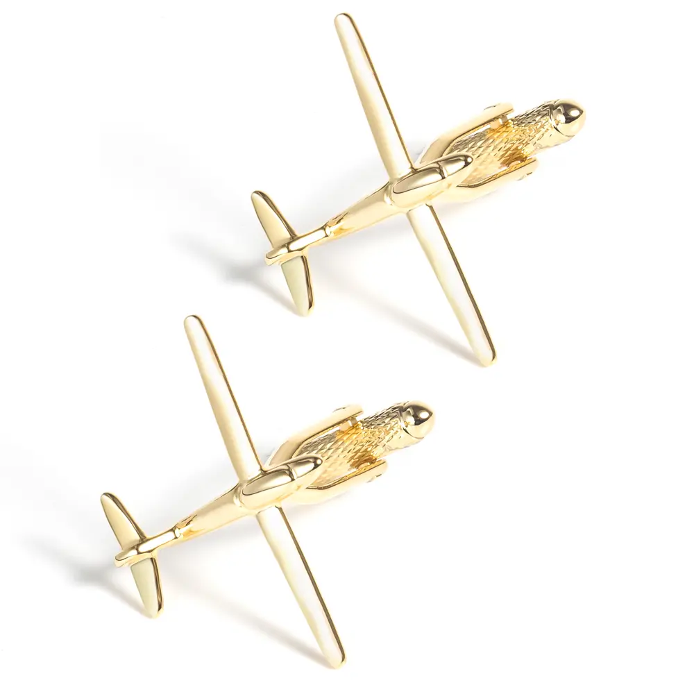 Men Accessories Gold Plated Brass Aviation Plane Cufflinks For Men Shirt CL0221-G