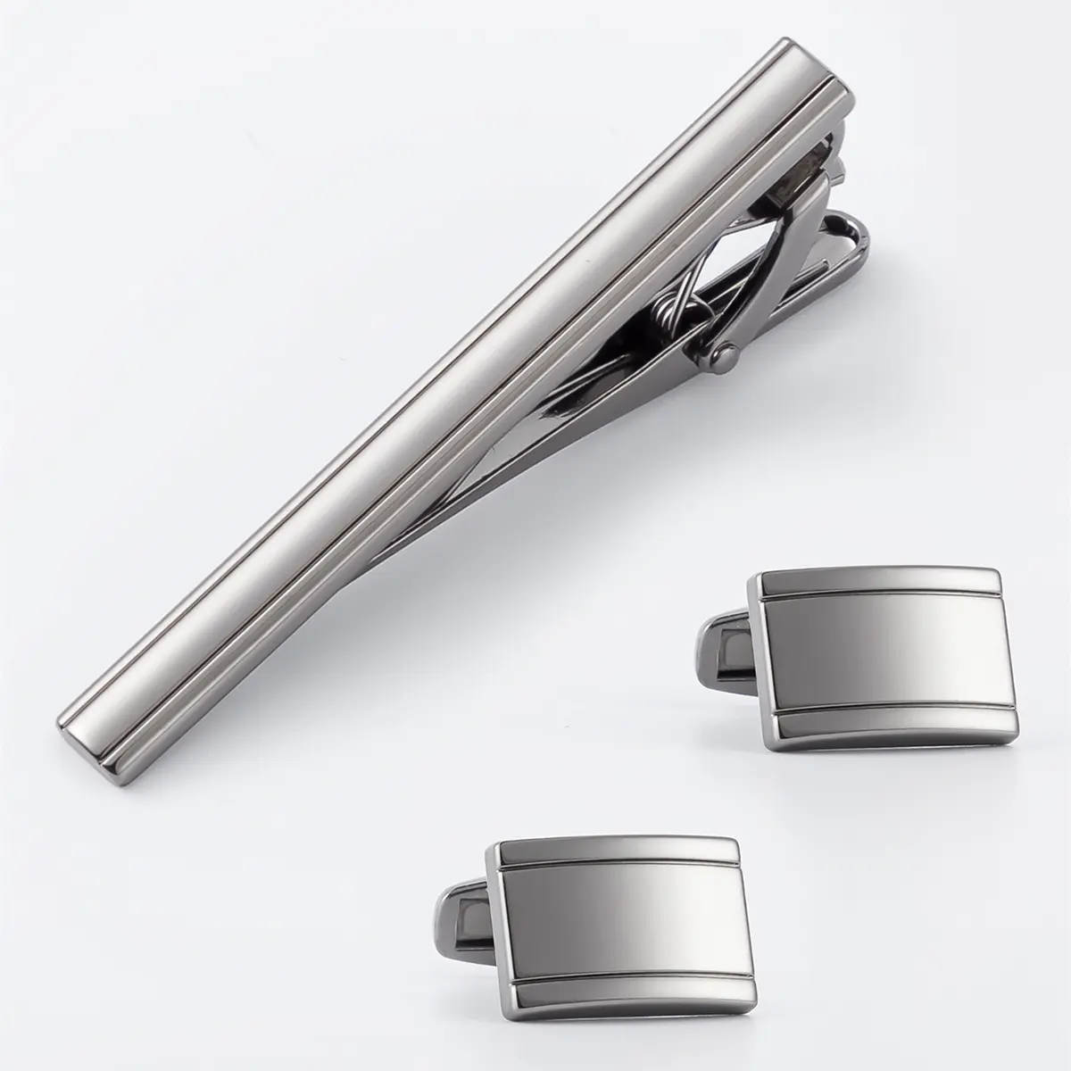 Manufacturer Wholesale High Quality Metal Men Cufflinks and Tie Clips Set SLW50215-H