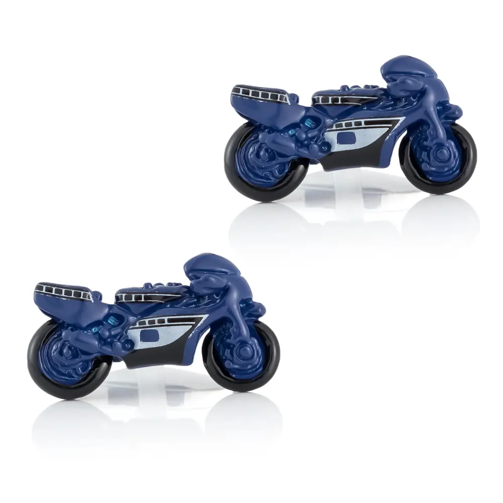 Factory Hot Selling Sports Cool Motorbike Design Cufflinks for Men Shirt CC0083-Blue