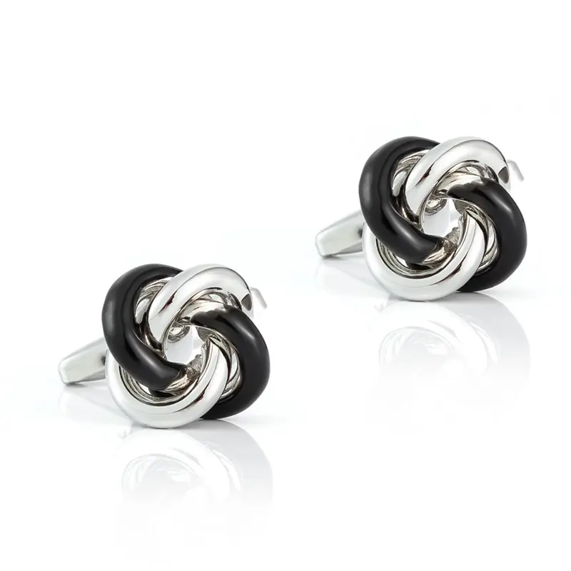 Classic Style Double Color Copper Knot Cufflink...