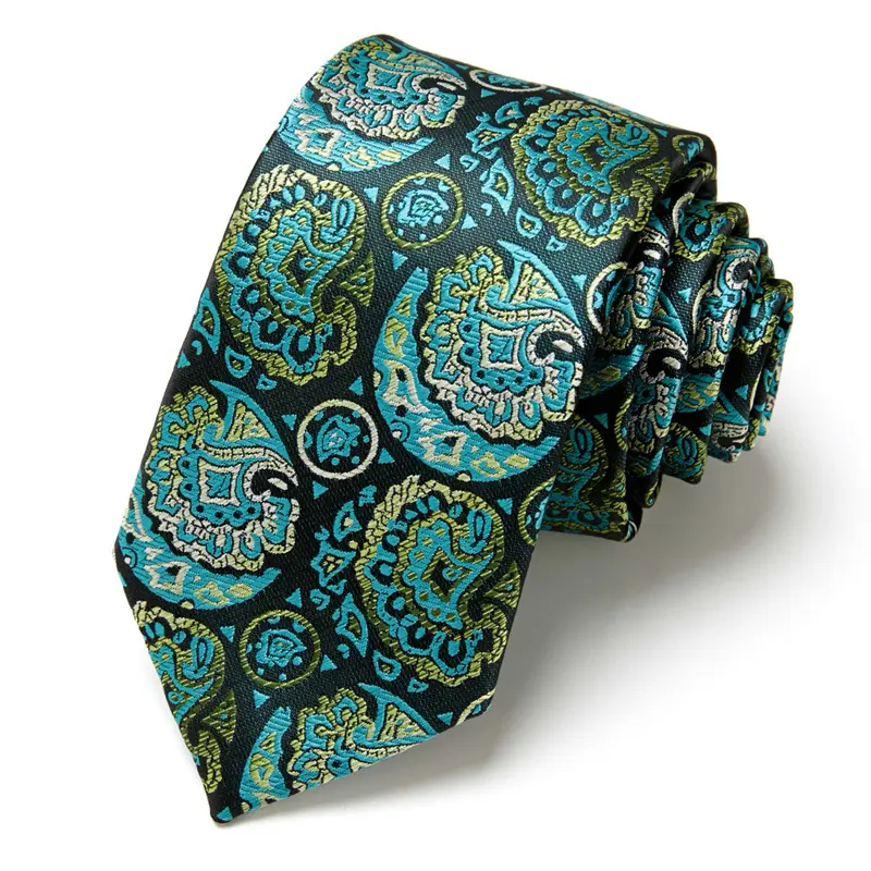 Chinese Manufacturers Latest Fashion High Quality Men Paisley Polyester Custom Necktie Supply HK7.5-12615-011