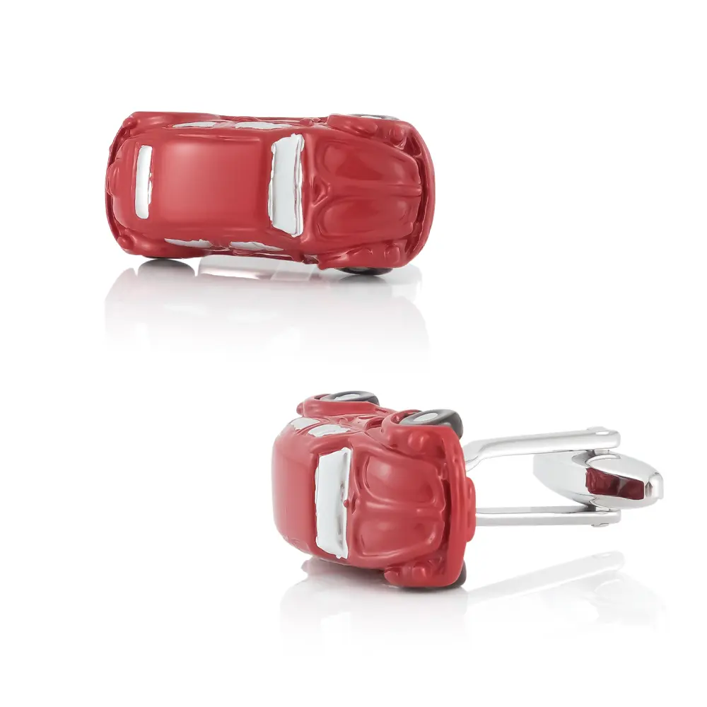 Wholesale Mens Personalized Beetle Red & White 3D Car Cufflinks Mens Sleeve Jewelry CC0110