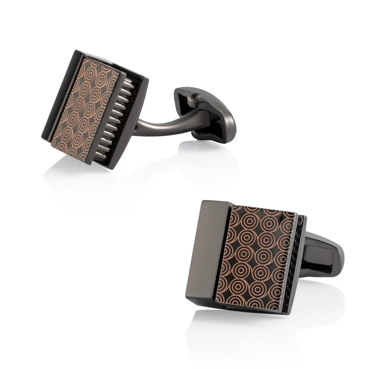 Elegant Swirl Spirals Pattern Square Shirt Cuff...