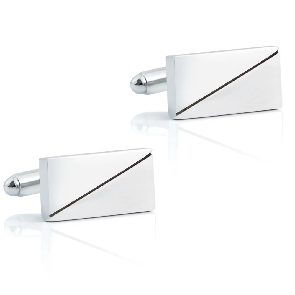 Simple Fashion Sliver Rectangular Cufflinks Who...