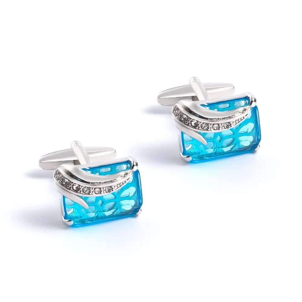 Wholesale Silver & Blue Gemstone Elegant Cuffli...