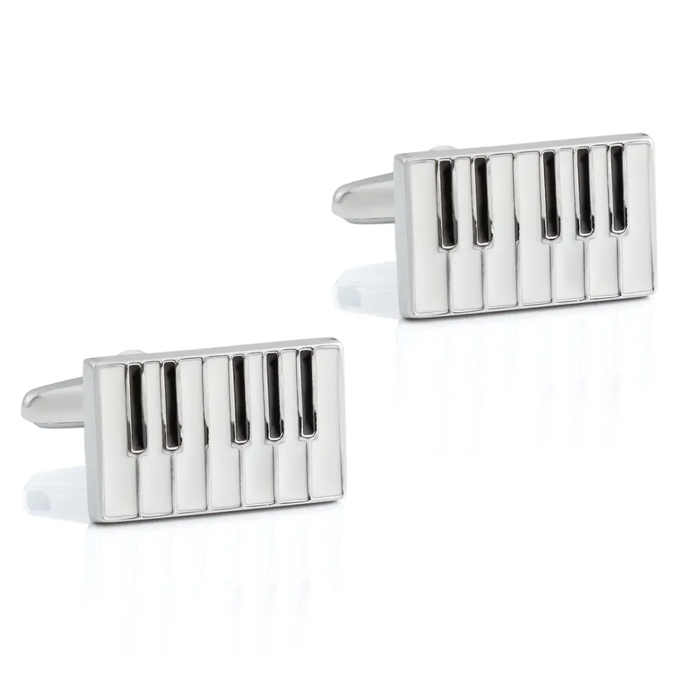 Factory Wholesale Hot Selling Enamel Piano Keyboard Style Cufflinks for Men Shirt CC0326