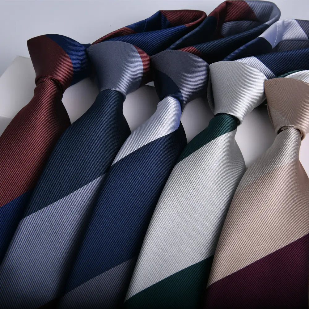 Hot Sale Men's Elegant 8cm Polyester Striped Neck Tie for Wholesale PT806