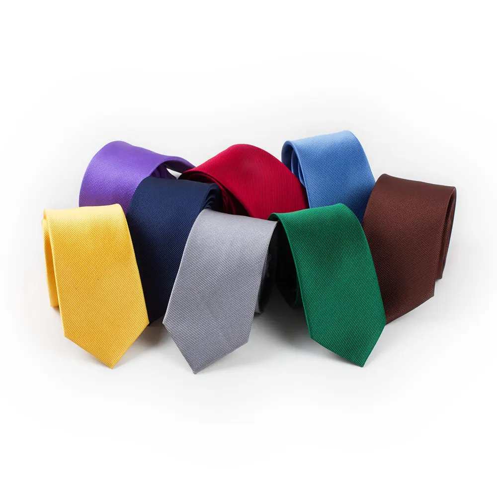 Wholesale 6cm Slim Plain Narrow Polyester Neckties Men Custom Classic Business Style Solid Color Narrow PT6001
