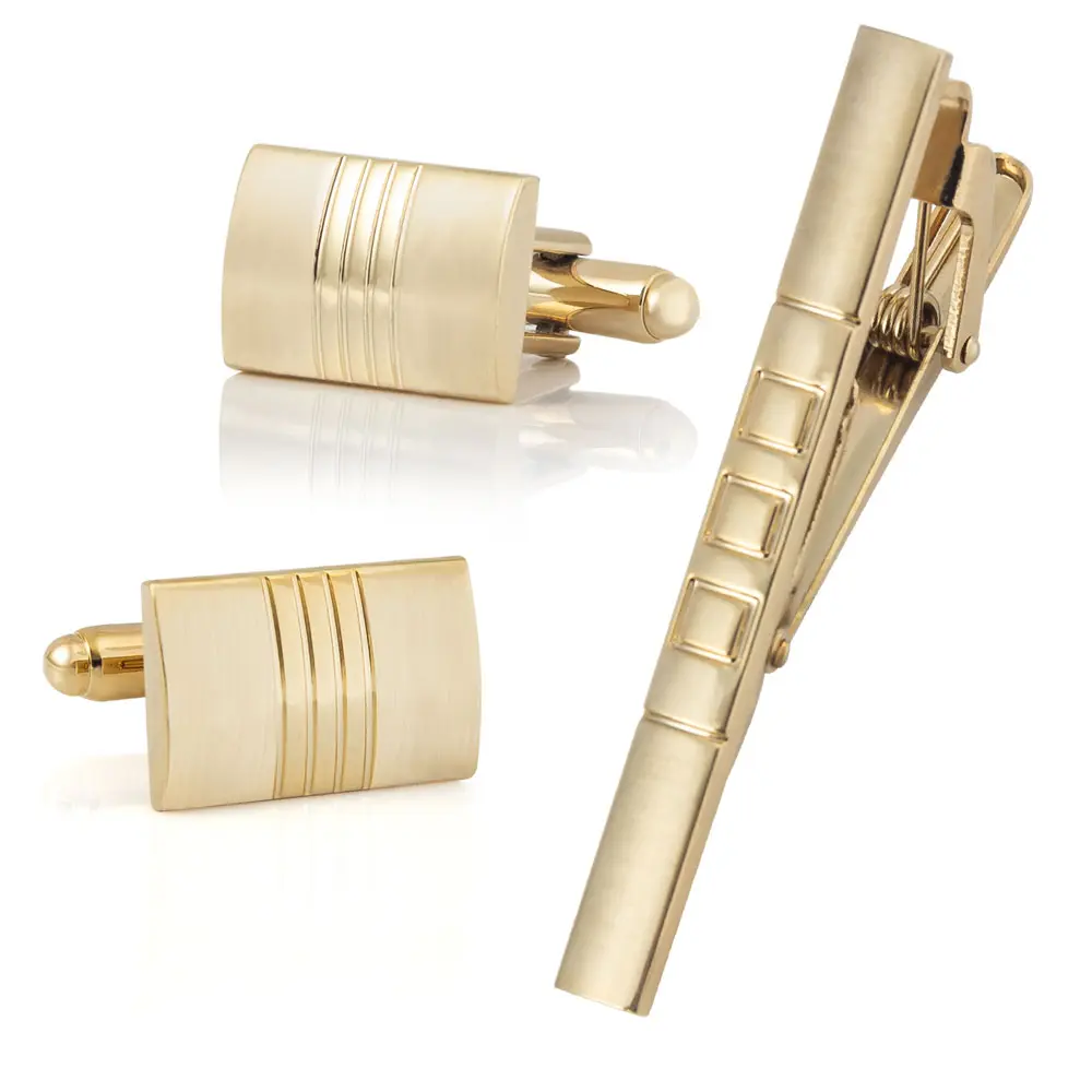 Wholesale Gold Plated Smooth Brushed Tie Clip &...