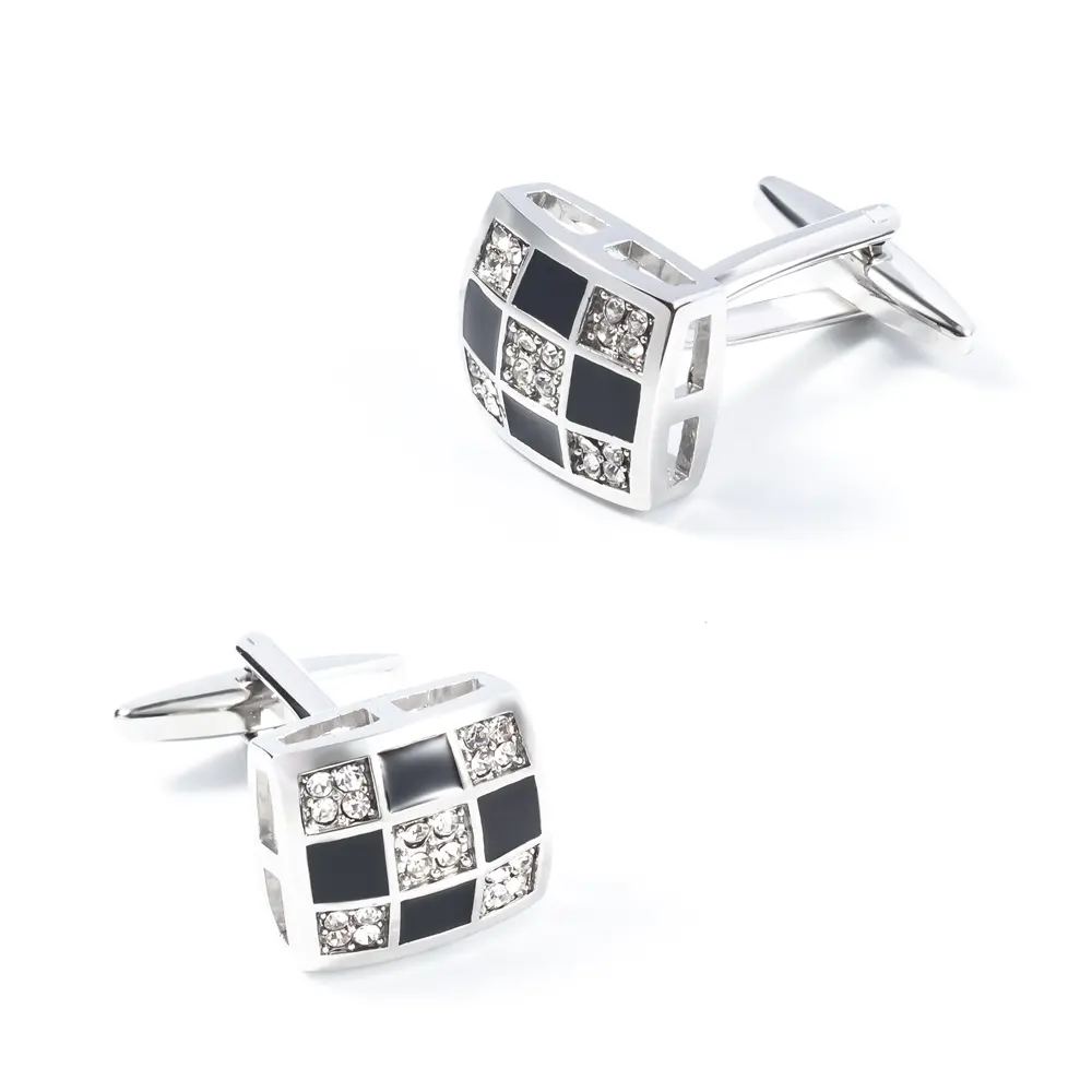 Wholesale Low Price Luxury Brass Material Men's Crystal Stone Shirt Cufflinks For Wedding CS0046