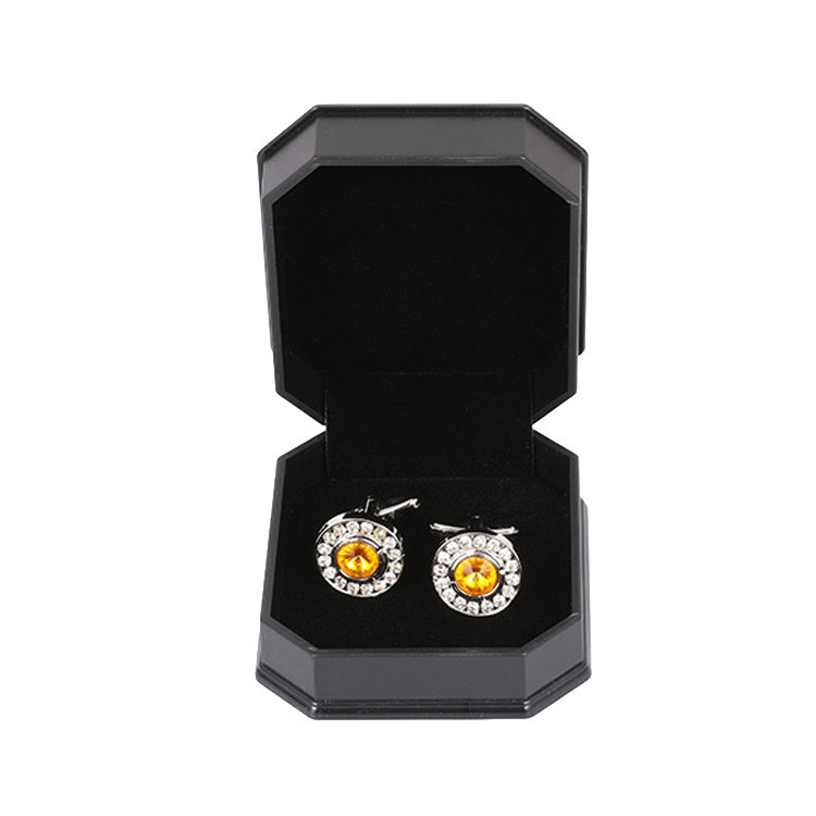 Factory Made High-End Octagonal Black Cufflinks...