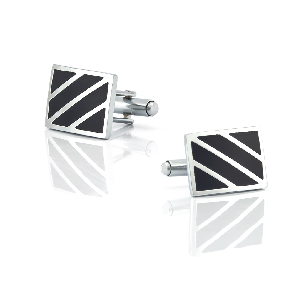 High Quality New Enamel Twill Silver Color Metal Cuff Buttons Wedding Cufflinks CC-Q256
