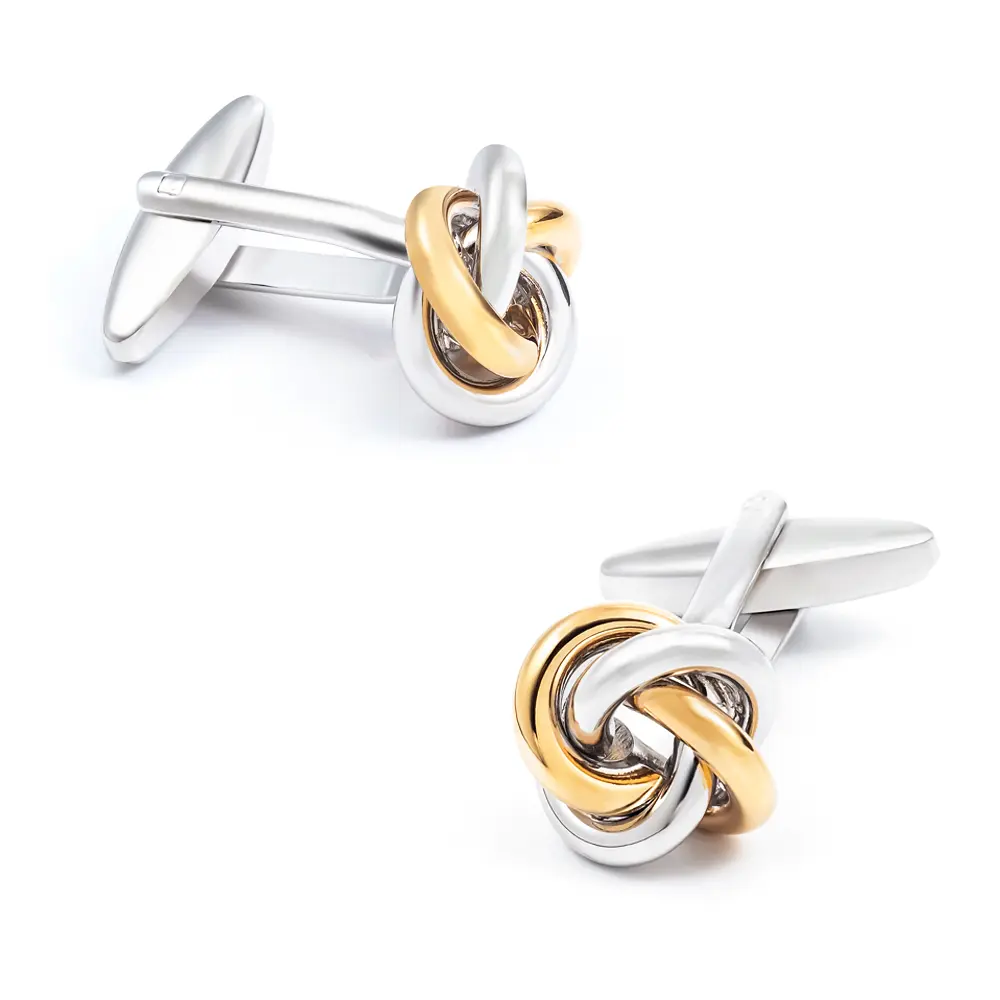 Fashion Knot Design Cufflink Silver & Golden Color Metal France Classical Mens Cufflinks Wholesale