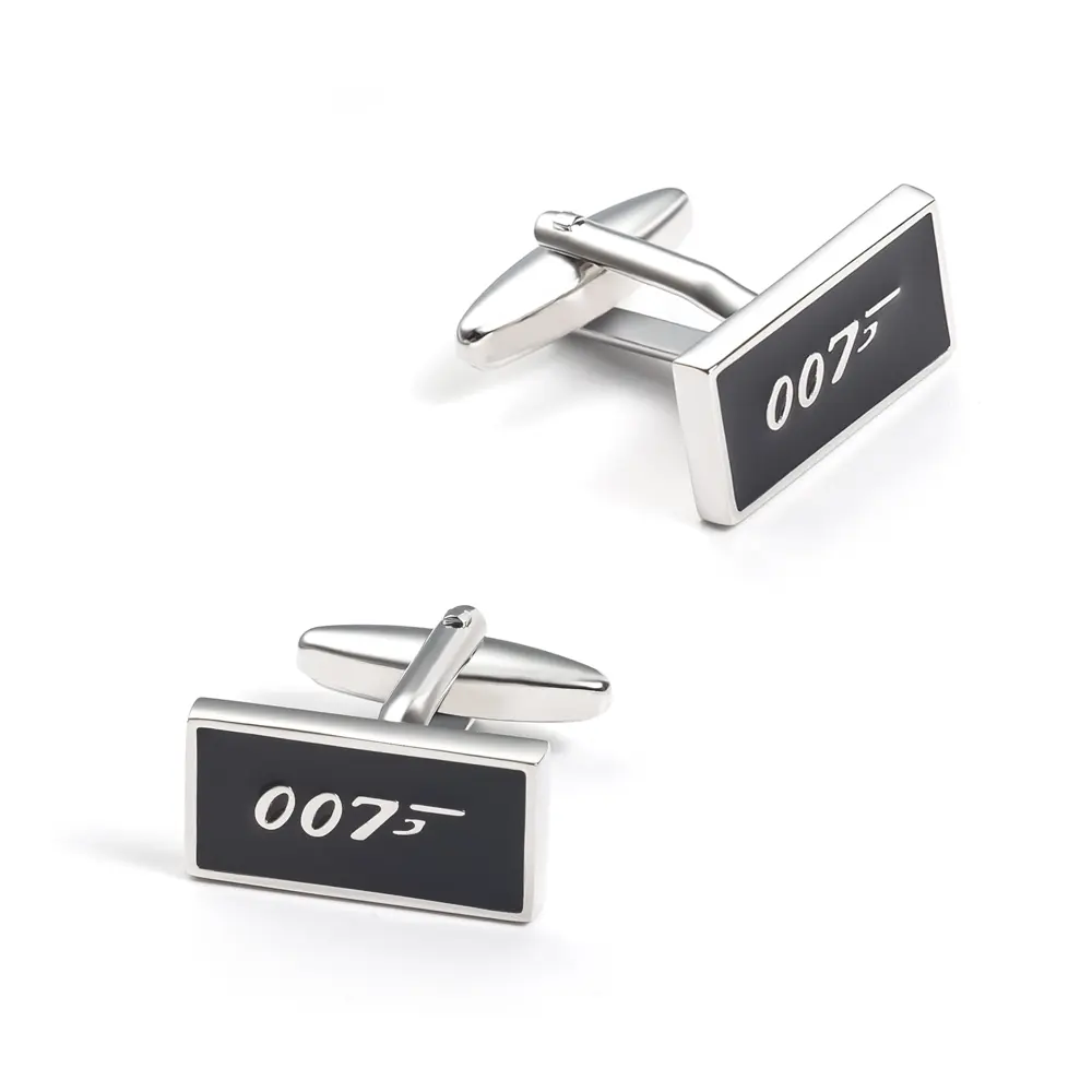Factory Direct Men Accessories 007 Enamelled Black Color Cufflinks CC0280