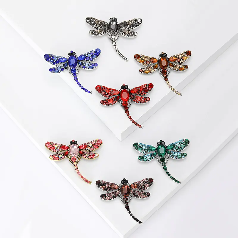 Factory Hot Selling Rhinestone Dragonfly Brooch...