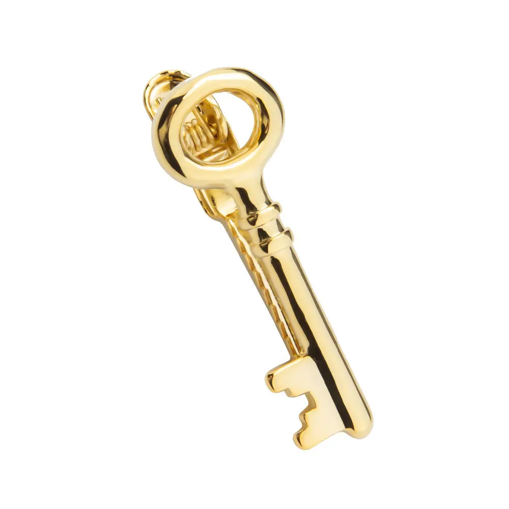JINJIE Gold Plated Key Tie Clips Men High Quali...