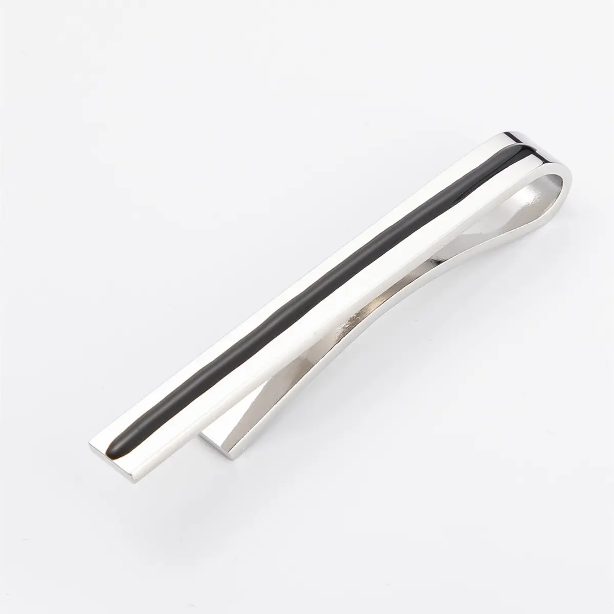JINJIE New Tie Clips Metal Enamel Silver Color Men's Shirt Business Tie Clasps OEM ODM TB8001