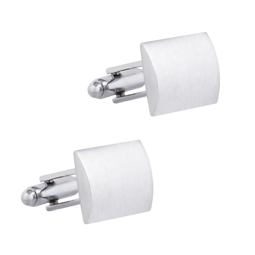 Simple Fashion Mens Formal Dress Shirt Sleeve Button  Silver Plated Metal Cufflinks CL-C184