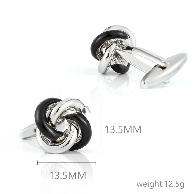 Classic Style Double Color Copper Knot Cufflink for Men Shirts03.jpg