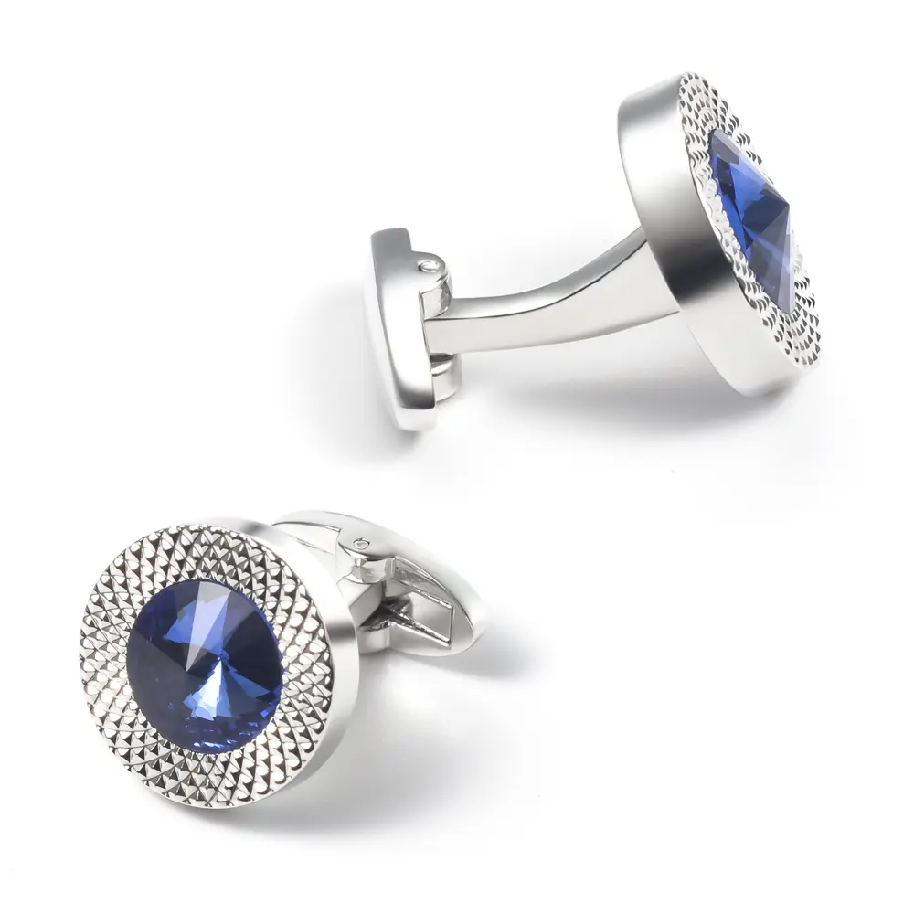 Quality Bulk Cufflinks Men Shirt Accessory Personalised Blue Sapphire Cufflinks CSW0035