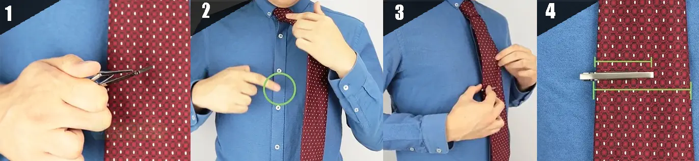 How to wear a tie clip