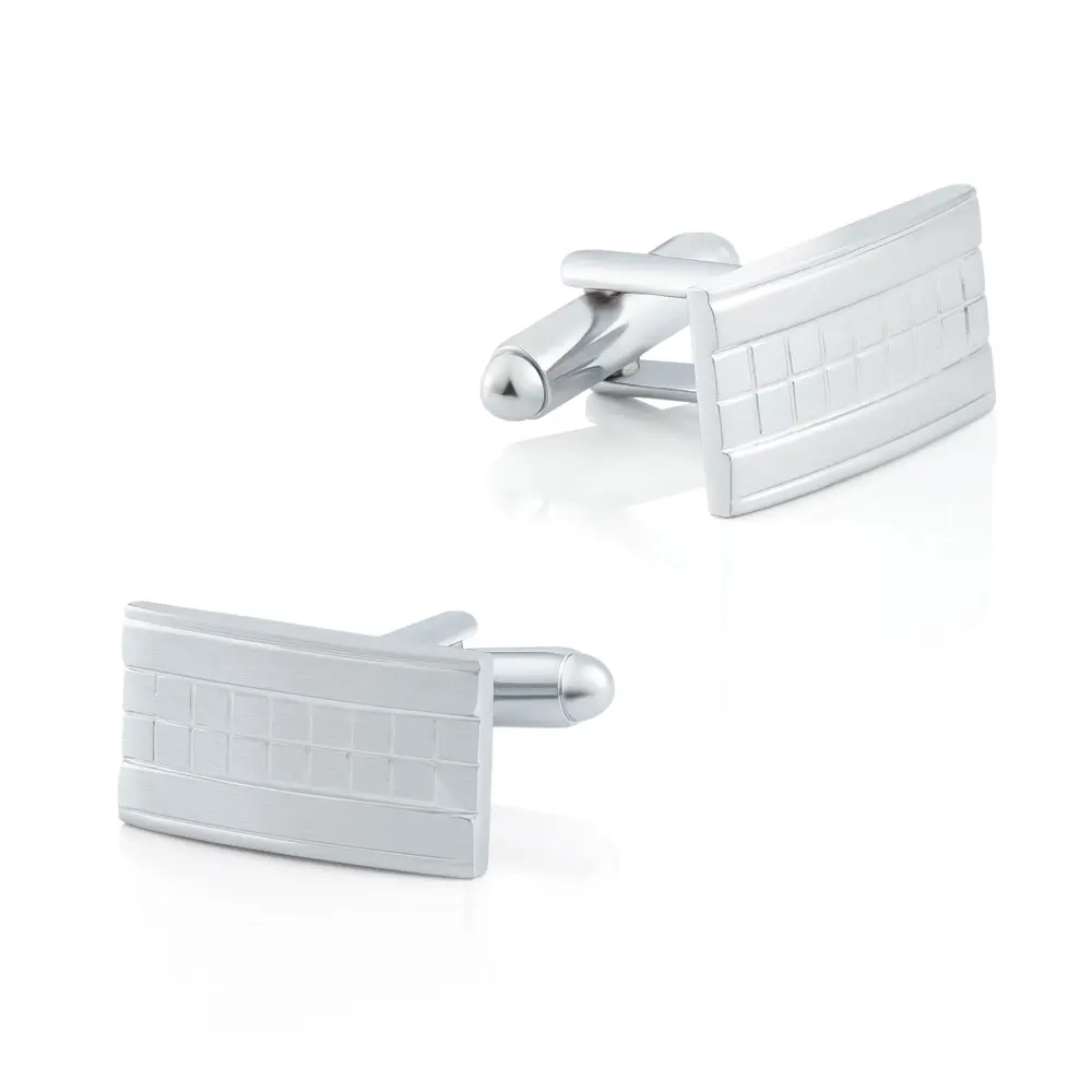 JINJIE Vintage Silver French Square Button Shirts Business Metal Men CuffLinks Jewelry Gifts CL-C040