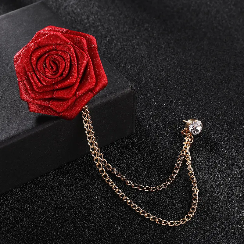 Wholeslae Wedding Rose Flower Brooch with Chain...