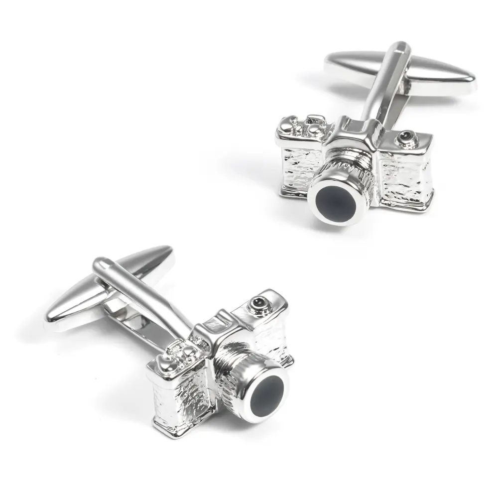 Promotion Chinese Factory Copper Material Camera Design Silver Mens Cufflinks Wholesale CC0019