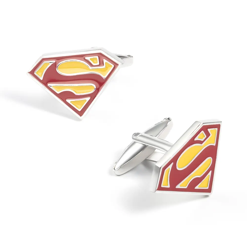 Cufflink Manufacturer Wholesale Novelty Superman Hero Enamel Cufflinks CC0026