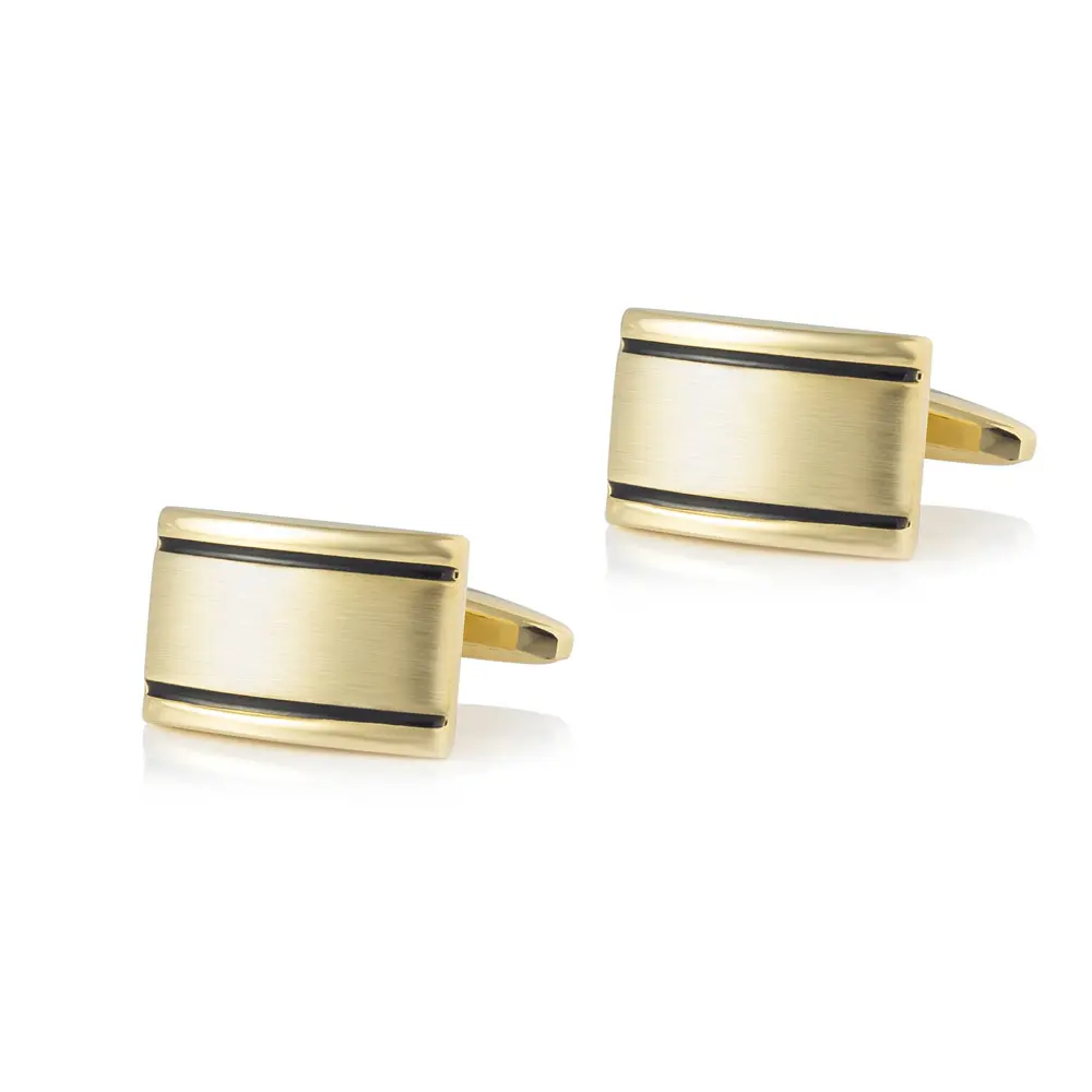 Factory Price Classic Wedding Gold Plated Well-Finished Brass Cuff links for Men Shirt CC-Q280G