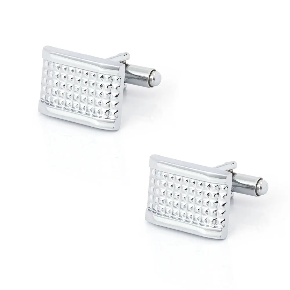 Wholesale Cheap Men's Business Carved Striped Cufflinks Personalized Square Pattern Buttons Cufflinks CL-C095A