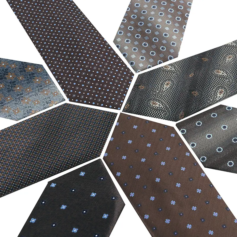 Classic Brown 7.5cm Business Tie for Men Jacqua...