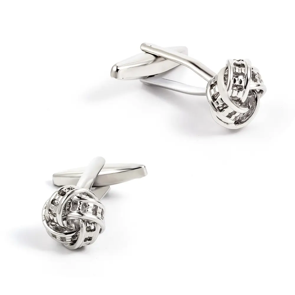 Classic Fashion Elegant Cufflinks Custom Metal Brass Knot Cuff links for Men