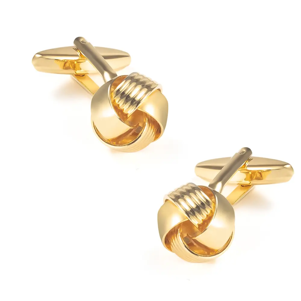 Gold Plated Cufflink Business Stylish Knot Cufflinks For Men