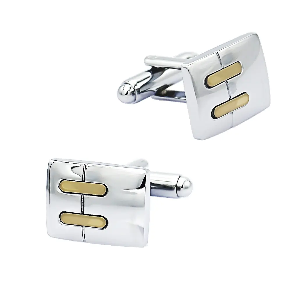 Men's Cufflinks Silver & Golden Colors Two Tone Designs Elegant Men Shirts Buttons CL-C491