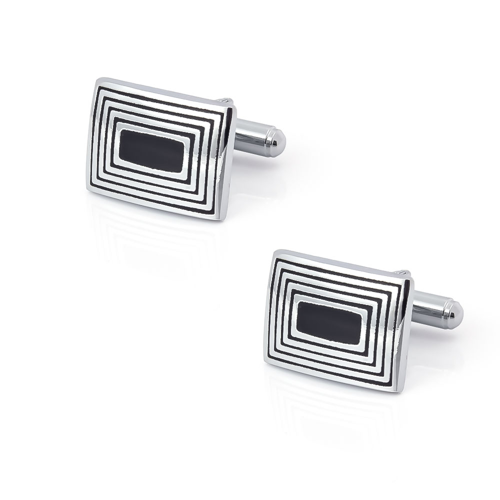 Low Price Cufflinks Metal Abstract Enamel Stripe Silver Plated Cufflinks for Men Suit Jewelry CC-Q062