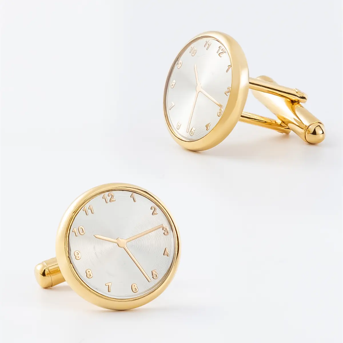 New French Shirt Round Clock design Business Men's Cufflinks
