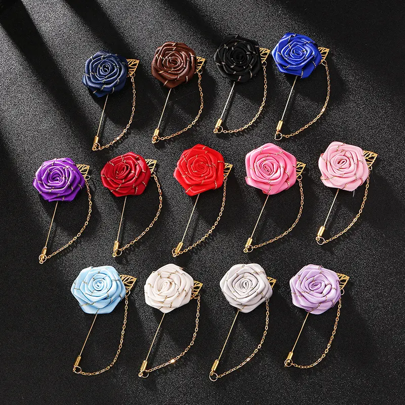 Fashion Solid Color Gentleman Men's Corsage Long Brooch Wedding Accessory BC-1051